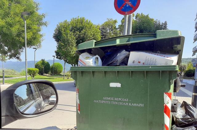 Βέροια: Ένας κάδος που κλείνει την ορατότητα