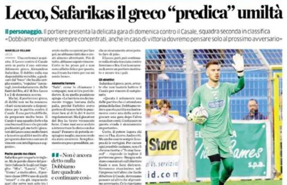 Πρωταγωνιστής στην Λέκκο ο Αλέξανδρος Σαφαρίκας