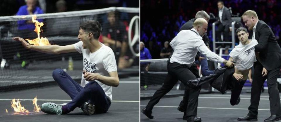 Θεατής διακόπτει τον αγώνα του Τσιτσιπά βάζοντας φωτιά στο χέρι του! (video)